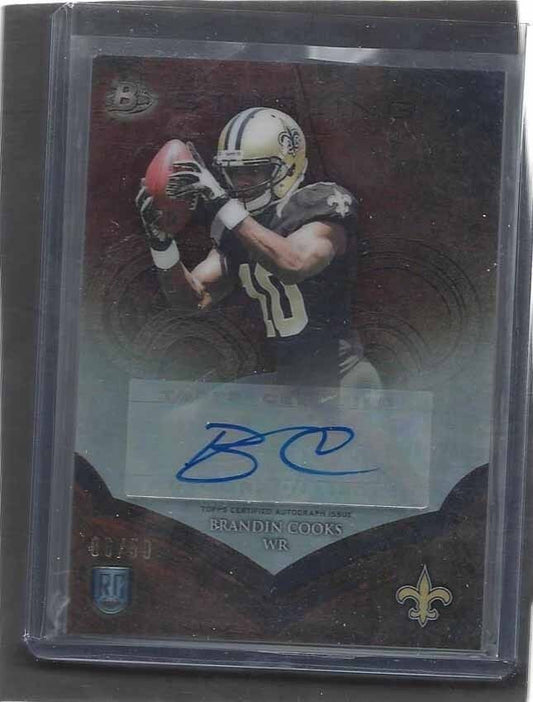 BRANDIN COOKS 2014 BOWMAN STERLING COPPER REFRACTOR ROOKIE AUTO RC #D /50