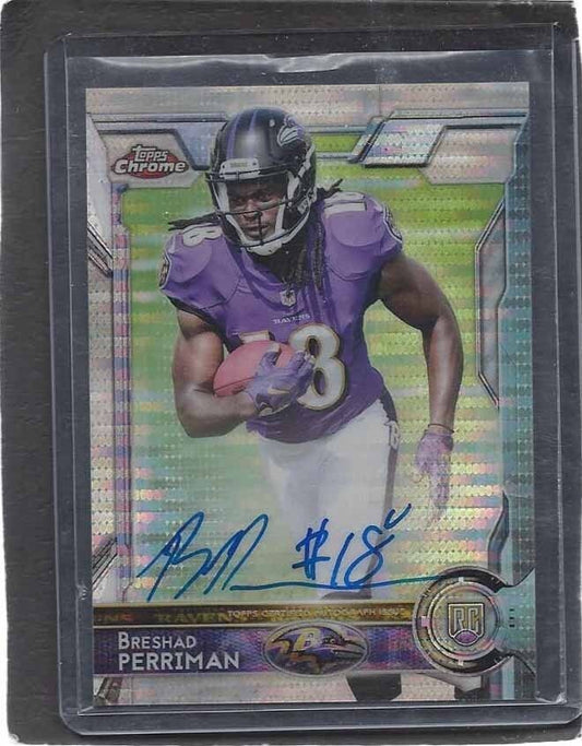 BRESHAD PERRIMAN 2015 TOPPS CHROME PULSAR REFRACTOR ON CARD AUTO RC #D 15/15