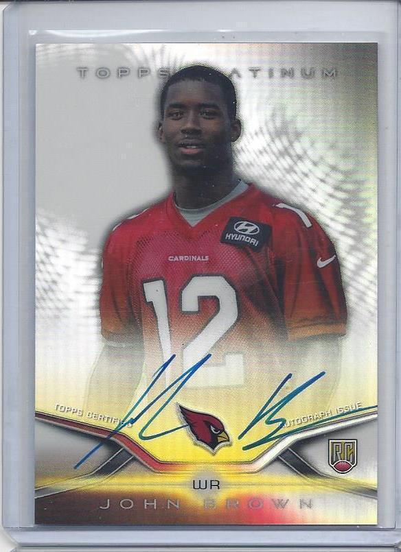 JOHN BROWN 2014 TOPPS PLATINUM REFRACTOR CARDINALS ROOKIE ON CARD AUTO RC #70