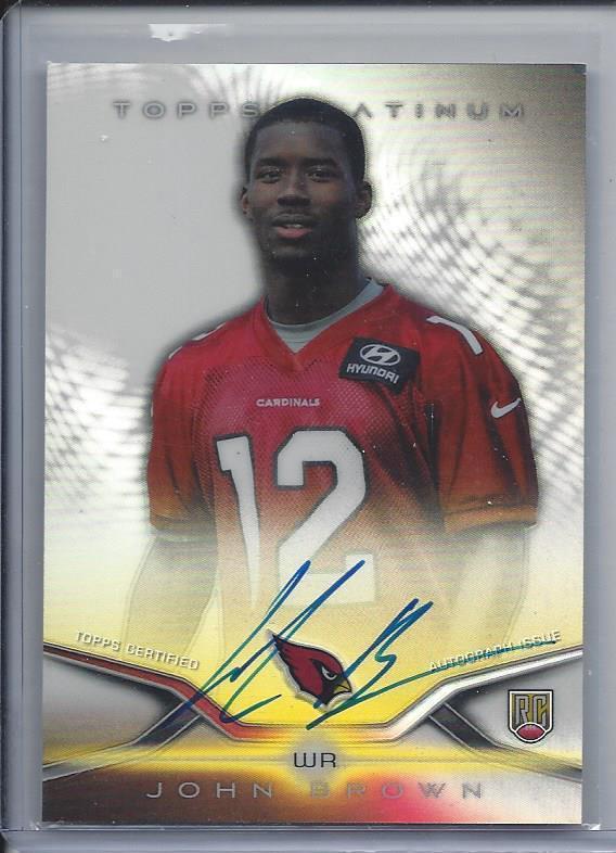 JOHN BROWN 2014 TOPPS PLATINUM REFRACTOR CARDINALS ROOKIE ON CARD AUTO RC #70