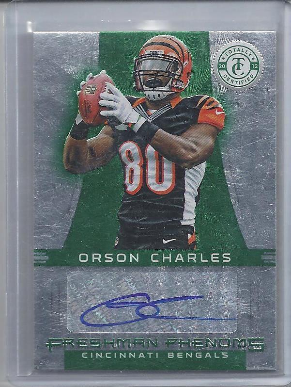 ORSON CHARLES 2012 TOTALLY CERTIFIED EMERALD FRESHMAN PHENOMS AUTO RC #D 4/5