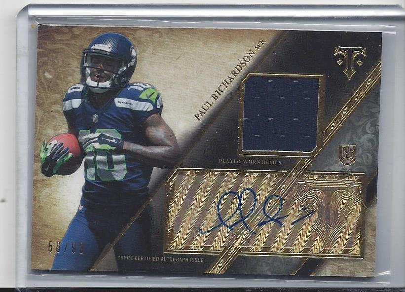 PAUL RICHARDSON 2014 TOPPS TRIPLE THREADS SEAHAWKS AUTO RC #D 56/99