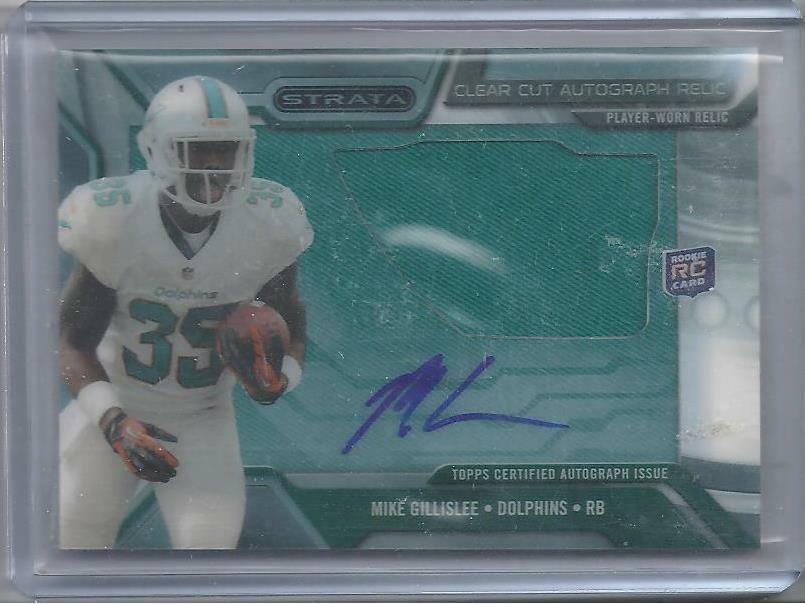 MIKE GILLISLEE 2013 TOPPS STRATA CLEAR CUT JUMBO RELIC JERSEY AUTO RC