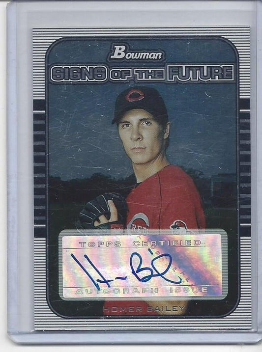 HOMER BAILEY 2005 BOWMAN SIGNS OF THE FUTURE REDS PROSPECT AUTO