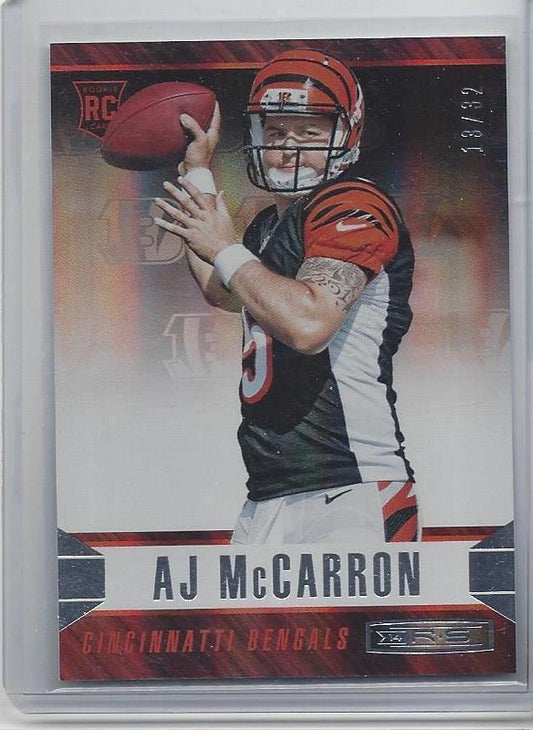 A.J. MCCARRON 2014 ROOKIES & STARS HOLOFOIL BENGALS ROOKIE RC #D 13/32