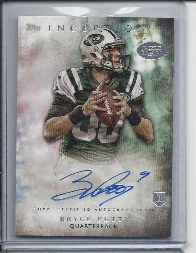 BRYCE PETTY 2015 TOPPS INCEPTION JETS ROOKIE ON CARD AUTO RC #20