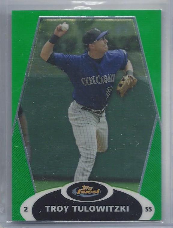 TROY TULOWITZKI 2008 TOPPS FINEST GREEN REFRACTOR #D 30/199