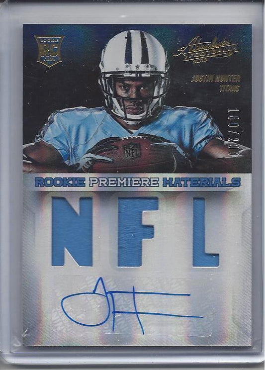 JUSTIN HUNTER 2013 ABSOLUTE RPM TITANS TRIPLE JERSEY AUTO RC #D 150/299