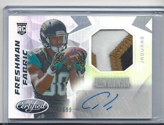 ALLEN ROBINSON 2014 CERTIFIED FRESHMAN FABRIC 4 COLOR PATCH AUTO RC #D /699