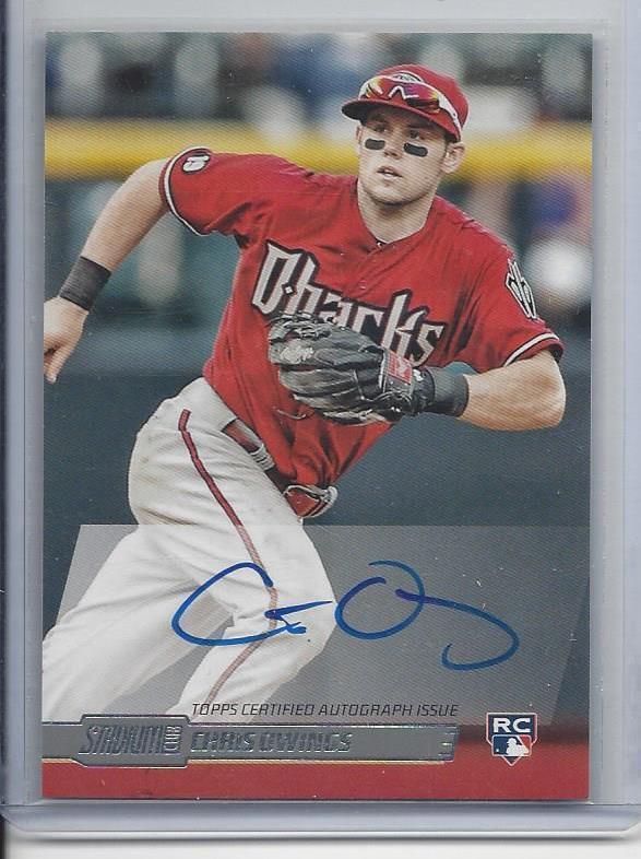 CHRIS OWINGS 2014 STADIUM CLUB DIAMONDBACKS ON CARD AUTO RC