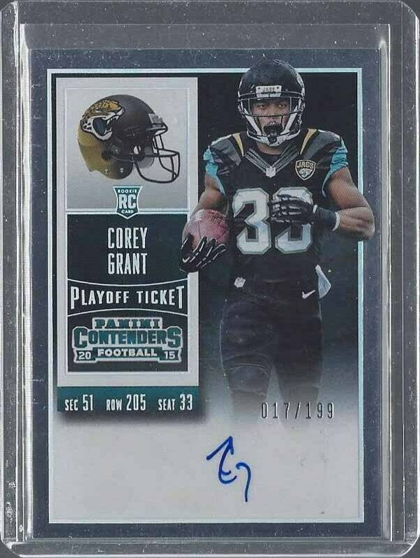 COREY GRANT 2015 CONTENDERS PLAYOFF TICKET JAGUARS AUTO RC #D 17/199