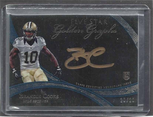 BRANDIN COOKS 2014 TOPPS 5 FIVE STAR GOLDEN GRAPHS GOLD ON CARD AUTO RC #D 20/20