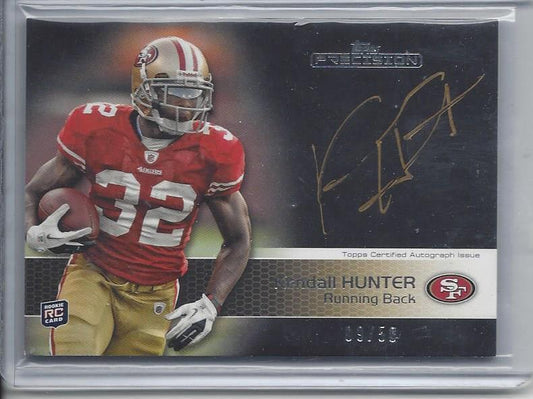 KENDALL HUNTER 2011 TOPPS PRECISION BLACK ON CARD GOLD INK AUTO RC #D 9/50