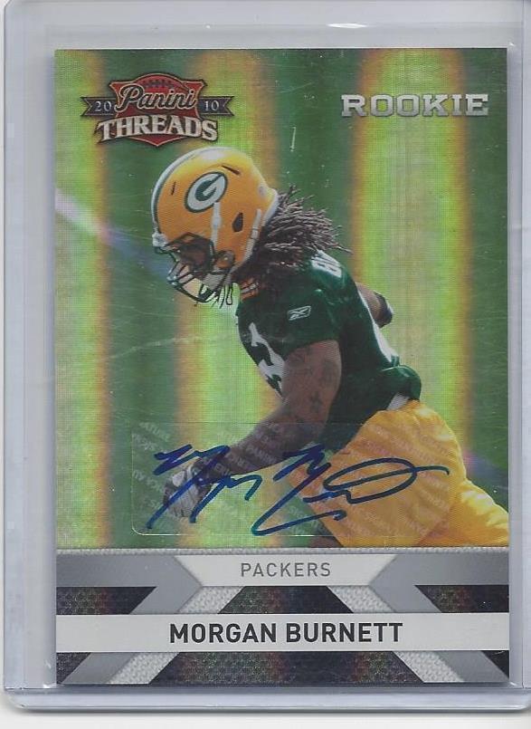 MORGAN BURNETT 2010 PANINI THREADS PACKERS ROOKIE AUTO RC #D /499