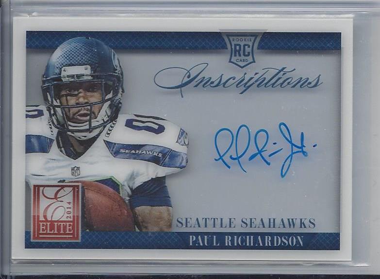 PAUL RICHARDSON 2014 ELITE INSCRIPTIONS ACETATE ON CARD AUTO RC CASE HIT #33