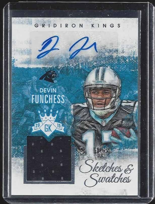 DEVIN FUNCHESS 2015 GRIDIRON KINGS SKETCHES & SWATCHES JERSEY AUTO RC #D /249