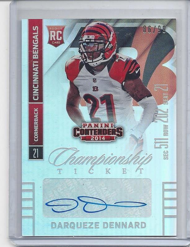 DARQUEZE DENNARD 2014 PANINI CONTENDERS CHAMPIONSHIP TICKET RC AUTO #D 86/99
