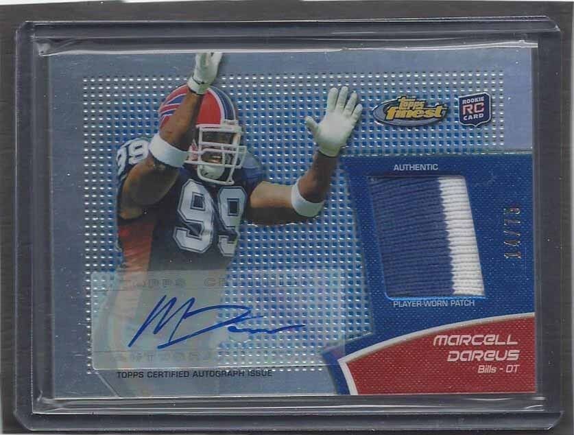 MARCELL DAREUS 2011 FINEST BLUE REFRACTOR RPA ROOKIE PATCH AUTO RC #D 14/75