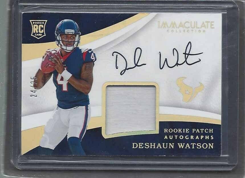 DESHAUN WATSON 2017 PANINI IMMACULATE COLLECTION SILVER PATCH AUTO RC #D 24/25