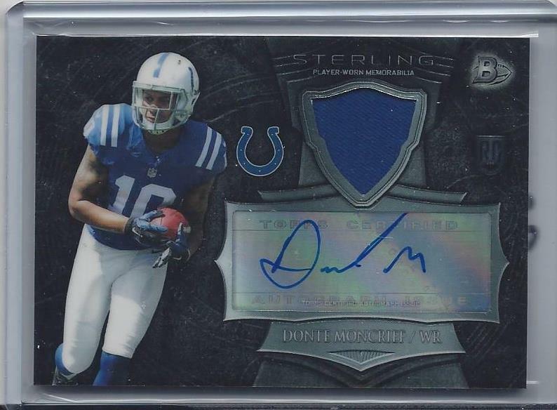 DONTE MONCRIEF 2014 BOWMAN STERLING COLTS JERSEY AUTO RC