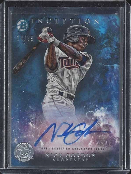 NICK GORDON 2016 BOWMAN INCEPTION TWINS PROSPECT ON CARD AUTO #D 14/99
