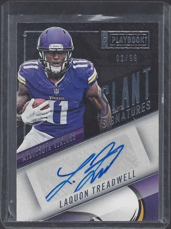 LAQUON TREADWELL 2014 PANINI PLAYBOOK SLANT SIGNATURES ROOKIE AUTO RC #D 2/99
