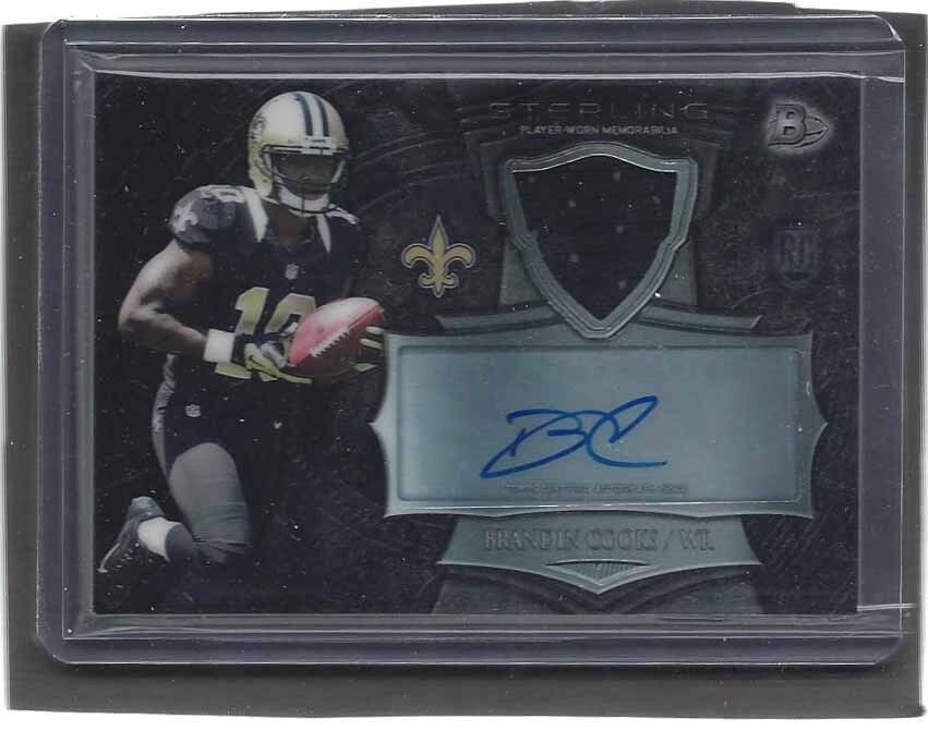 BRANDIN COOKS 2014 BOWMAN STERLING ROOKIE JERSEY AUTO RC