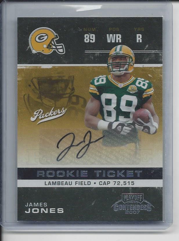 JAMES JONES 2007 PLAYOFF CONTENDERS PACKERS TRUE ROOKIE AUTO RC #163