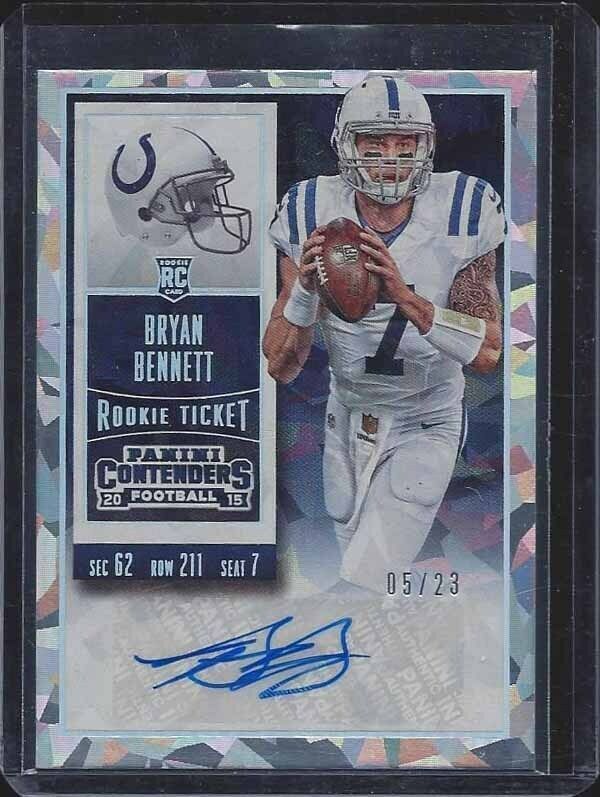 BRYAN BENNETT 2015 CONTENDERS CRACKED ICE COLTS ROOKIE AUTO RC #D 5/23