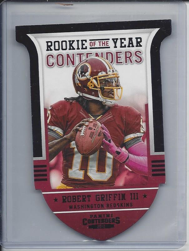 ROBERT GRIFFIN III 2012 CONTENDERS ROOKIE OF THE YEAR ROY BLACK DIE CUT RC /50