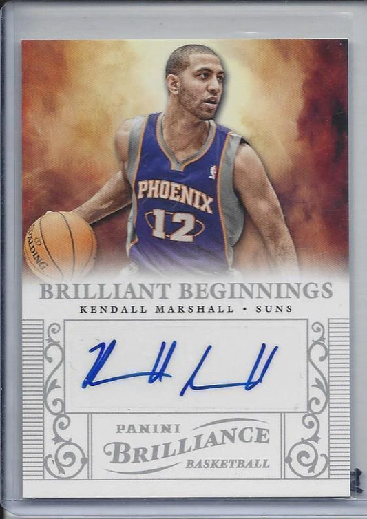 KENDALL MARSHALL 2012-13 PANINI BRILLIANCE BRILLIANT BEGINNIGNS SUNS AUTO RC #39