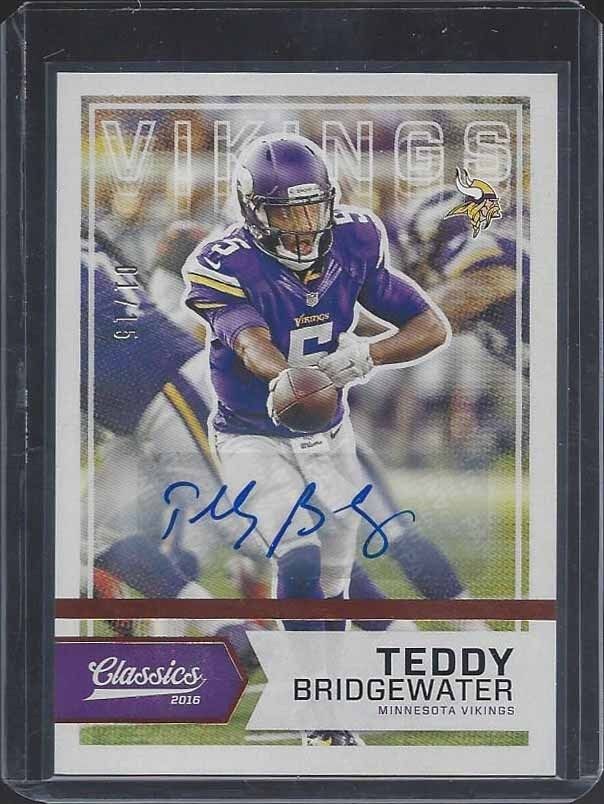 TEDDY BRIDGEWATER 2016 CLASSICS BRONZE SIGNIFICAN SIGS VETERAN AUTO #D 1/15
