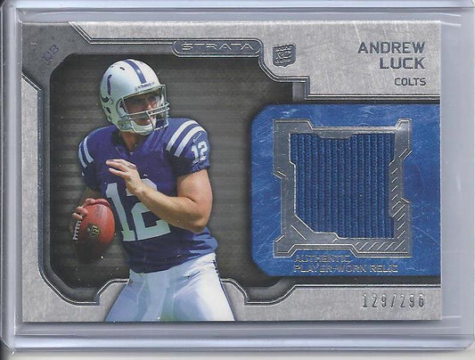 ANDREW LUCK 2012 TOPPS STRATA COLTS JERSEY RC #D /296