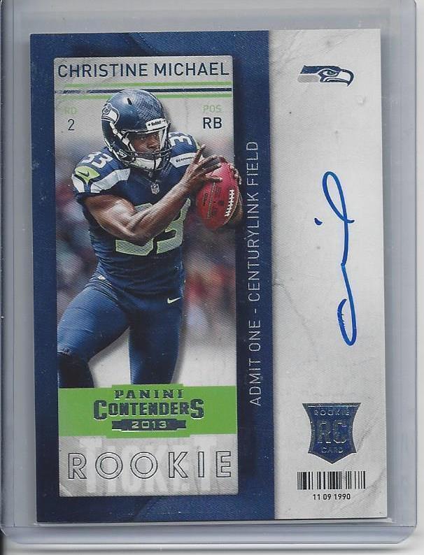 CHRISTINE MICHAEL 2013 PANINI CONTENDERS COWBOYS ROOKIE TICKET TRUE RC AUTO #203