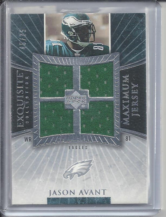 JASON AVANT 2006 UD EXQUISITE QUAD MAXIMUM JERSEY RC #D 45/75