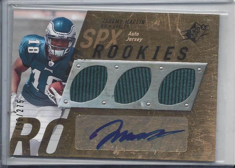 JEREMY MACLIN 2009 SPX ROOKIES TRIPLE JERSEY AUTO RC #D 150/275