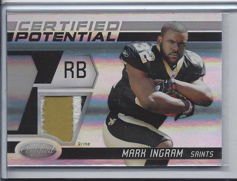 MARK INGRAM 2011 CERTIFIED POTENTIAL 3 COLOR SAINTS PATCH RC #D 12/50