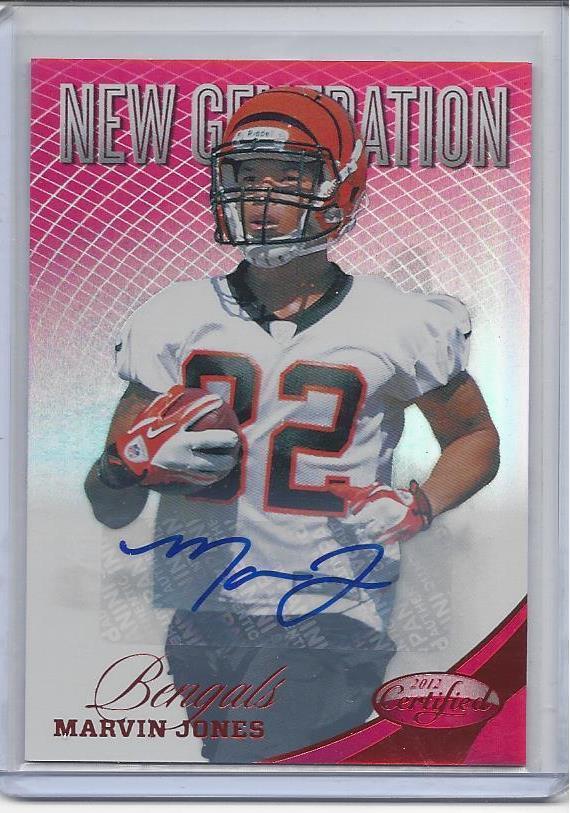 MARVIN JONES 2012 CERTIFIED NEW GENERATION RED BENGALS AUTO RC #D /350