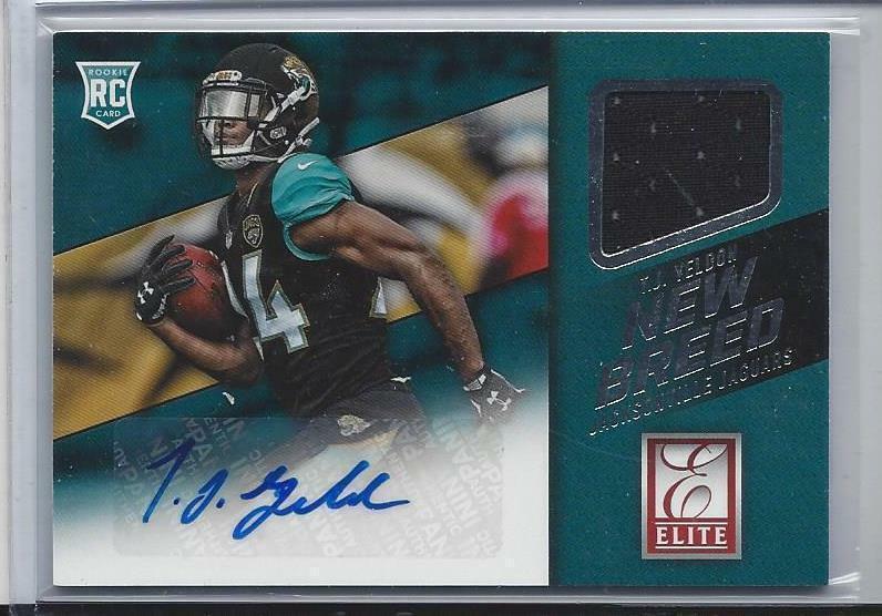 T.J. YELDON 2015 DONRUSS ELITE NEW BREED JAGUARS ROOKIE JERSEY AUTO RC