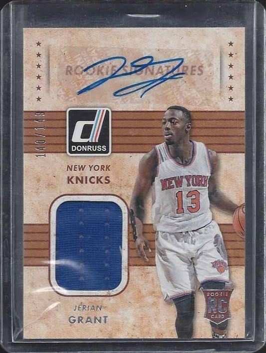 JERIAN GRANT 2015-16 DONRUSS ROOKIE SIGNATURES JERSEY AUTO RC #D 140/149