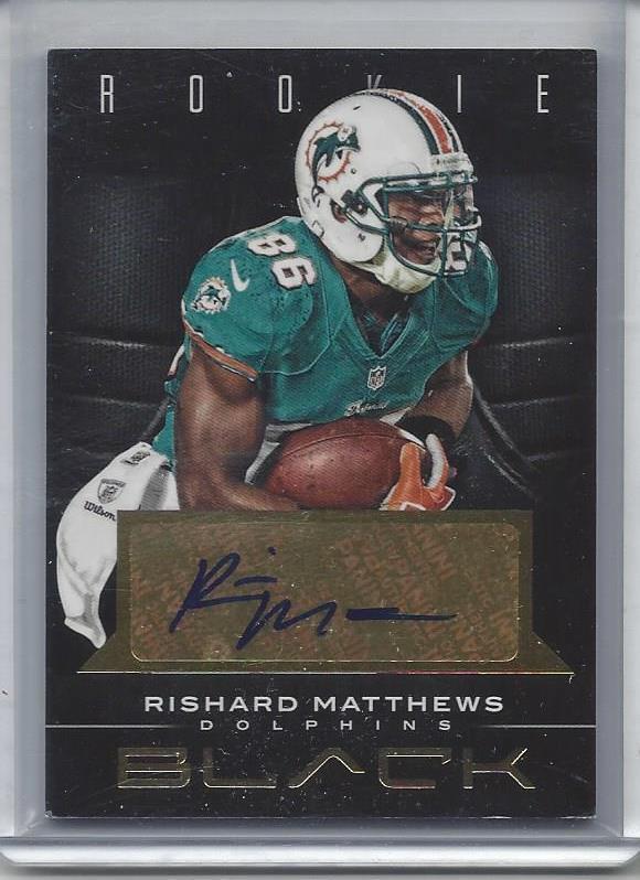 RISHARD MATTHEWS 2012 PANINI BLACK DOLPHINS GOLD ROOKIE AUTO RC #D /99