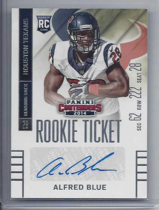 ALFRED BLUE 2014 PANINI CONTENDERS ROOKIE TICKET TEXANS TRUE RC AUTO #199