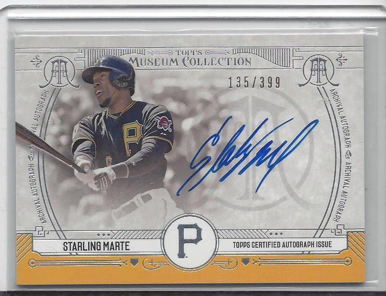 STARLING MARTE 2015 TOPPS MUSEUM ARCHIVAL PIRATES ON CARD AUTO #D 135/399
