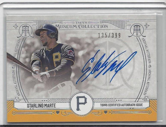 STARLING MARTE 2015 TOPPS MUSEUM ARCHIVAL PIRATES ON CARD AUTO #D 135/399