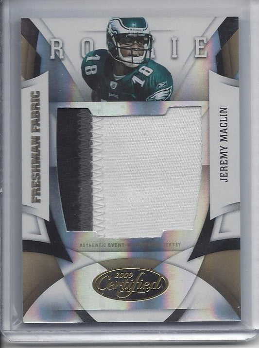 JEREMY MACLIN 2009 CERTIFIED FRESHMAN FABRIC GOLD 3 COLOR JUMBO PATCH RC #D 3/25