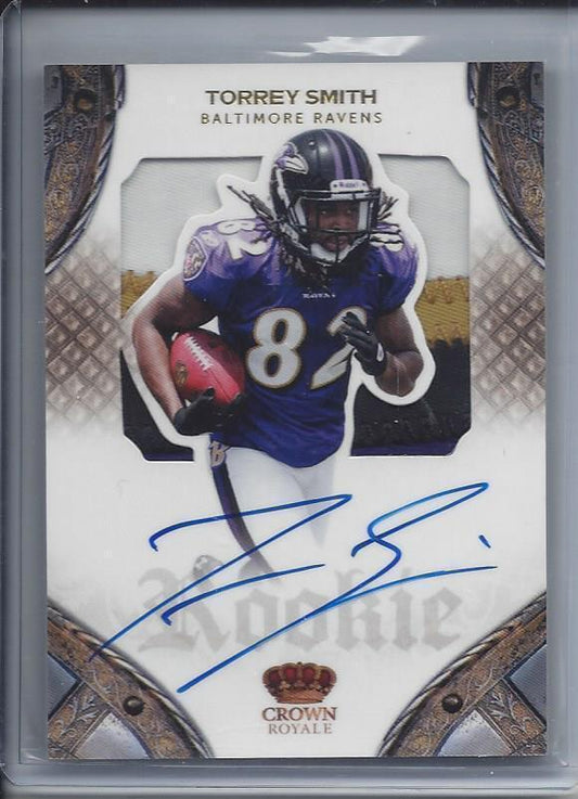 TORREY SMITH 2011 CROWN ROYALE SILHOUETTE 3 COLOR PATCH AUTO RC #D 120/299