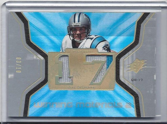 JAKE DELHOMME 2007 SPX WINNING MATERIALS SPECTRUM DUAL PANTHERS PATCH #D 3/10