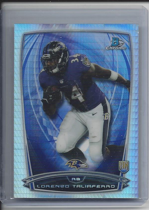 LORENZO TALIAFERRO 2014 BOWMAN CHROME PRISM REFRACTOR RAVENS ROOKIE RC #D 4/5
