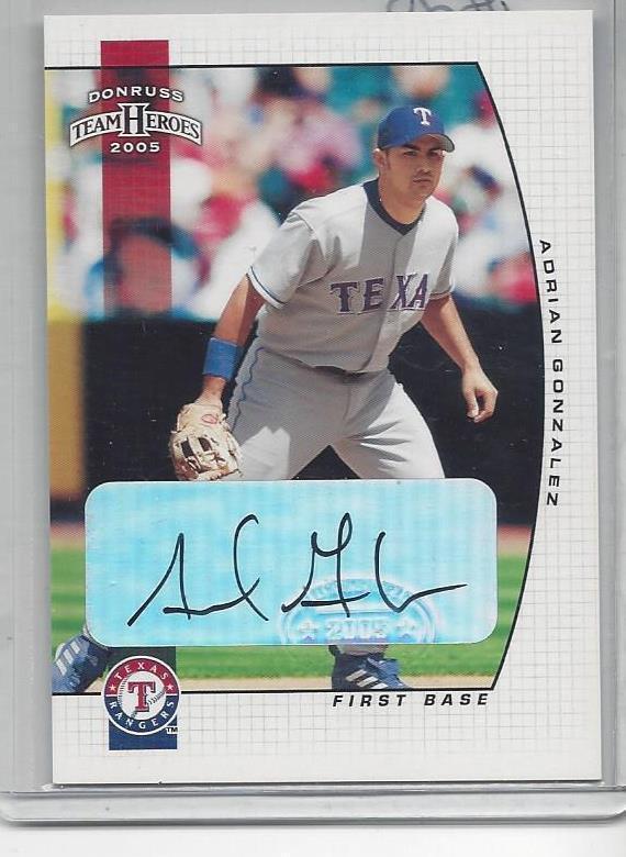 ADRIAN GONZALEZ 2005 DONRUSS TEAM HEROES RANGERS AUTO #311