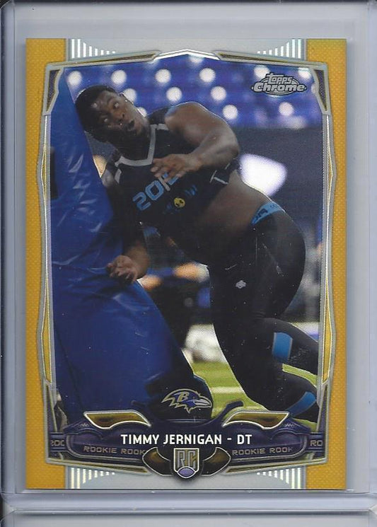 TIMMY JERNIGAN 2014 TOPPS CHROME RAVENS GOLD REFRACTOR RC #D 47/50